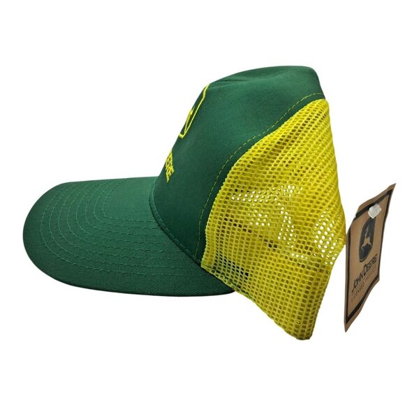 John Deere Trucker Hat Adjustable Snapback Green Yellow Logo Mesh MPC Farmer Cap - Picture 9 of 13